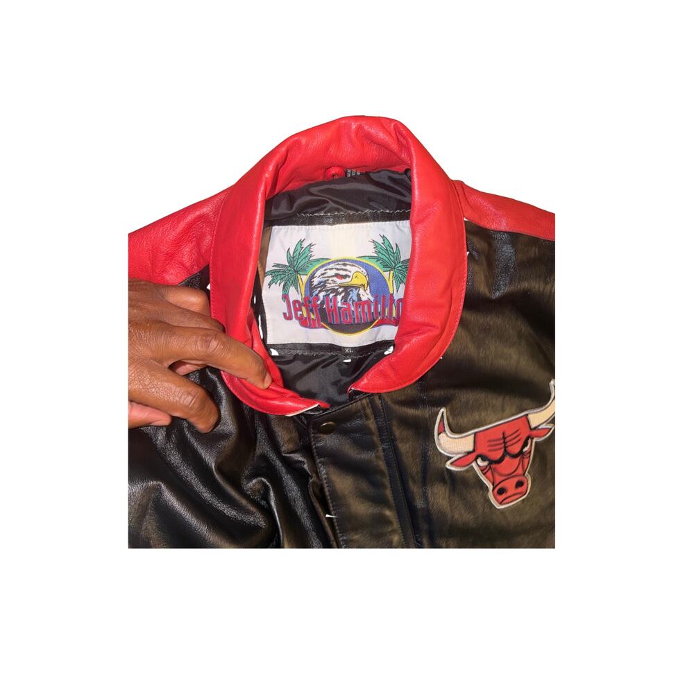 Jeff Hamilton Chicago Bulls genuine leather jacket, size XL from the 1990s - Picture 3 of 3